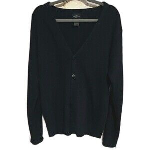 Dockers Golf Men's Acrylic Knit V-Neck Button-Front Cardigan Sweater L Navy
